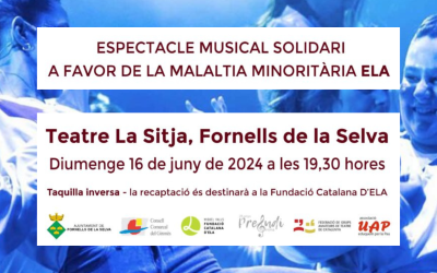 El Consell Comarcal organitza l’espectacle musical solidari “Obre els ulls” en suport a les persones afectades per la malaltia de l’ELA